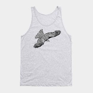 Flying black kite bird Tank Top